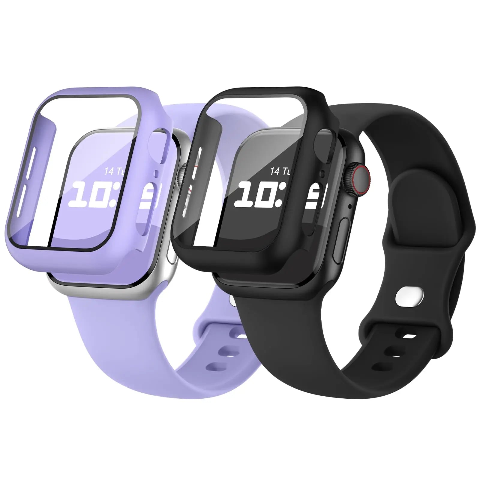 Glass+Case+Strap For Apple Watch band 44mm 41mm 45mm 40mm 38mm 42mm Silicone bracelet iWatch serises 9 8 3 4 5 6 SE 7 watchbands