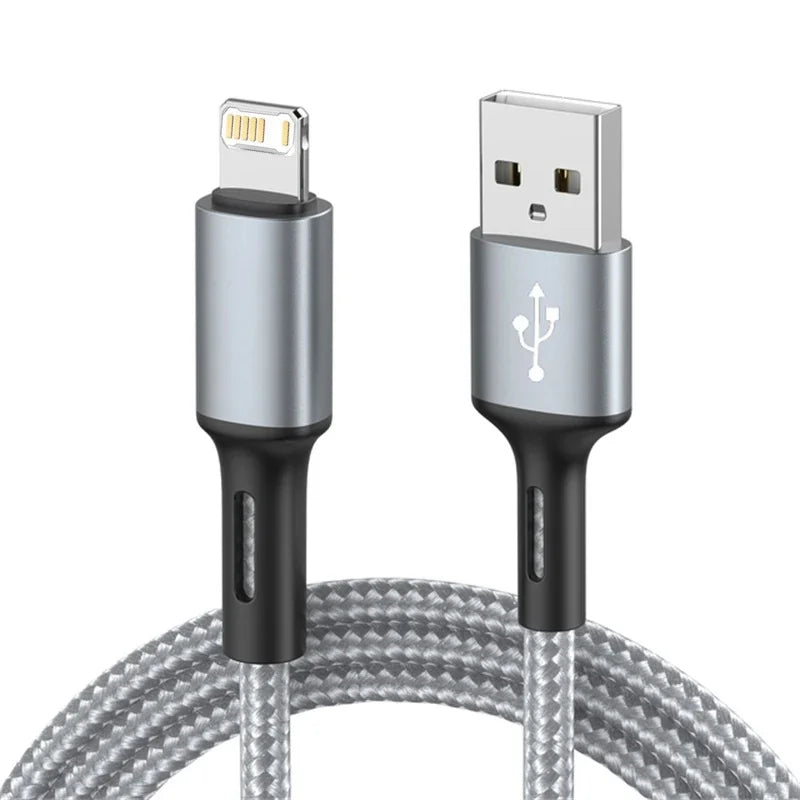3A USB Cable For iPhone 14 13 12 11 Pro Max X XR 6s 7 8 Plus 0.25m 1m 2m Lead Mobile Phone Fast Charging Cord Data Charger Wire