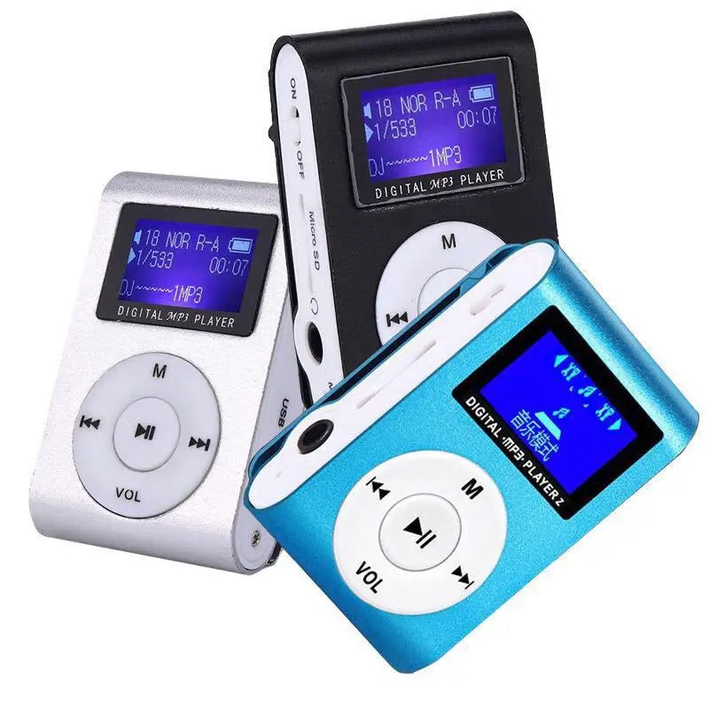 Mini MP3 Player with LCD Screen Portable Music Media Supporting SD TF Card 3.5mm Interface Display Travel Device No Accessories