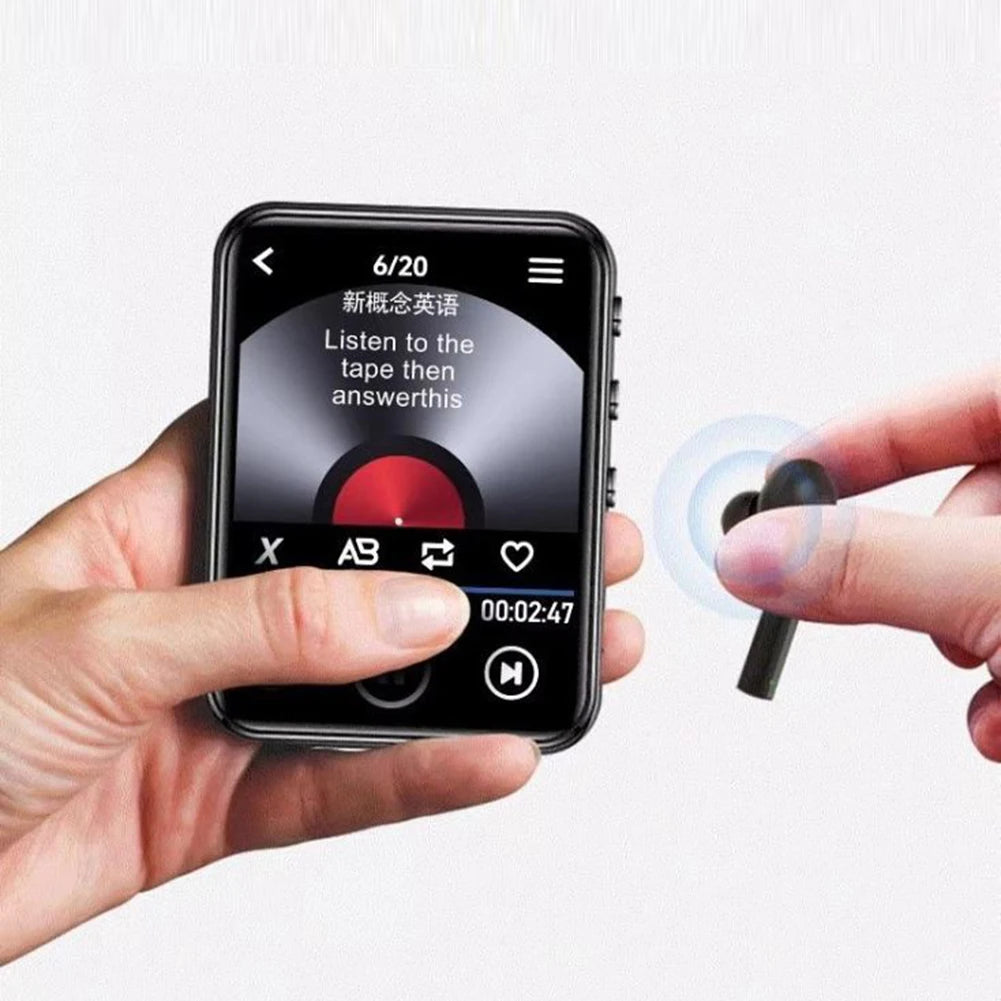 MP3 MP4 Player Full Touch Screen Lossless Music Player Bluetooth-Compatible HiFi Walkman w/ Speaker FM/E-Book/Recorder