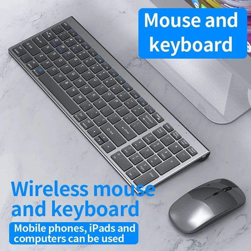 Wireless Keyboard Mouse Bluetooth 5.0 2.4G Combo Rechargeable Full Size Wireless Keyboard For Notebook Laptop Tablet iPad PC